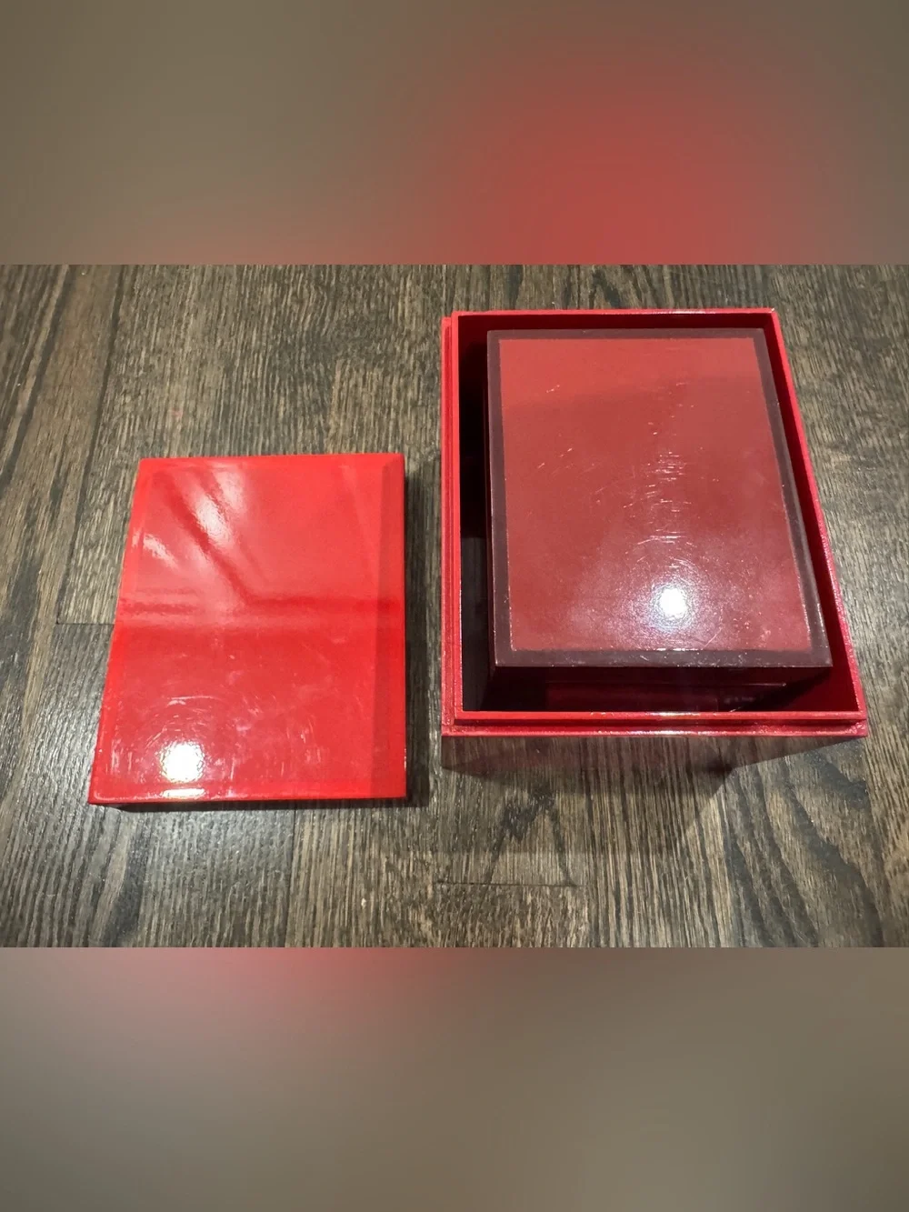 West Elm • Set of 3 Nesting Lacquer Boxes With Lids Jewelry Trinket Decor